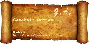 Gescheit Andrea névjegykártya